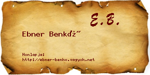 Ebner Benkő névjegykártya